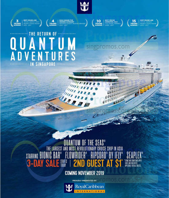 Royal Caribbean: Vivocity Roadshow - Quantum of the Seas $1 for 2nd guest & more! From 10 - 12 ...