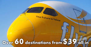 Featured image for Scoot: Sale fares fr $39 all-in to over 60 destinations! From 1 – 2 May 2018