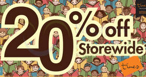 Featured image for (EXPIRED) Times Bookstores: 20% off storewide at all outlets from 20 – 23 Apr 2018