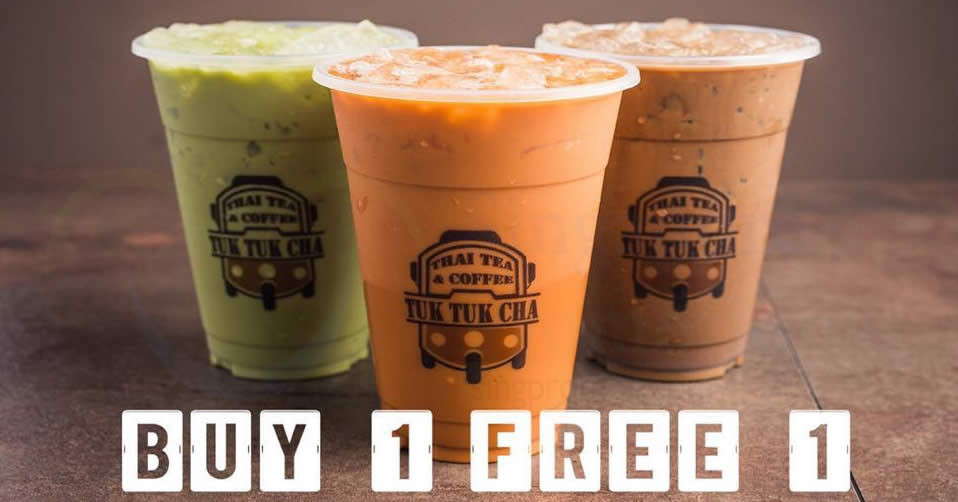Featured image for Tuk Tuk Cha: 1-for-1 ALL beverages deal returns at ALL outlets on Wednesday, 30 May 2018