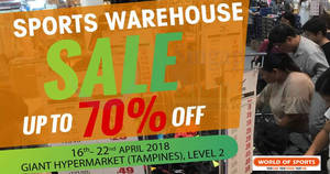 Featured image for (EXPIRED) World of Sports: Up to 70% off sports warehouse sale from 16 – 22 Apr 2018