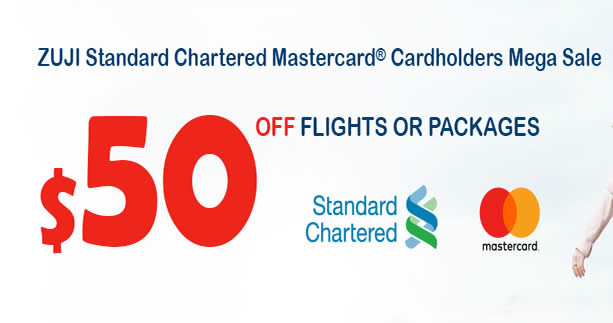 Featured image for Zuji: $75 OFF flights & $75 OFF packages coupon codes with Standard Chartered cards! Ends 29 Apr 2018