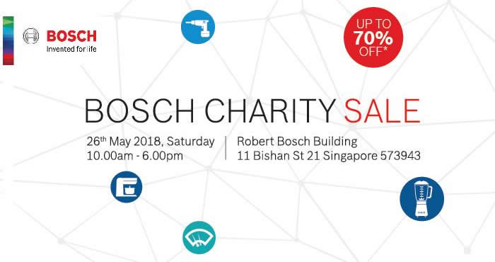 Bosch up to 70 off charity sale on 26 May 2018