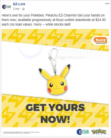 Ez Link New Pikachu Ez Charms Now Available Progressively At Buzz Outlets From 21 May 2018