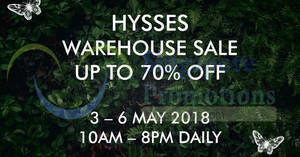 Featured image for HYSSES up to 70% off burners, diffusers, home scents & more warehouse sale from 3 – 6 May 2018
