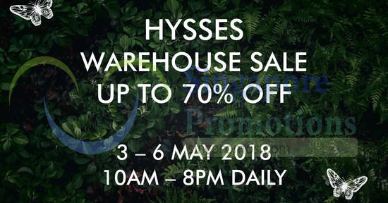 HYSSES Warehouse Sale 2 May 2018 HYSSES Warehouse Sale 2 May 2018