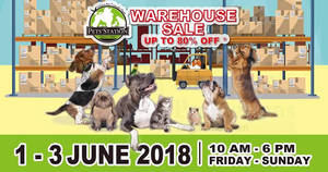 Featured image for (EXPIRED) Pets’ Station’s warehouse sale returns with discounts of up to 80% off! From 1 – 3 Jun 2018