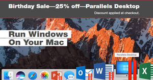 Featured image for Save 25% off Parallels Desktop 13 for Mac! Ends 27 Jun 2018