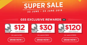 Featured image for (EXPIRED) Qoo10: GSS Super Sale – grab $12, $30 & $120 cart coupons! Valid from 22 – 24 Jun 2018