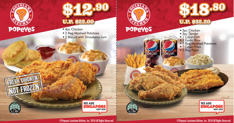 Featured image for Popeyes: Save up to $13 with these coupons valid till 31 Dec 2018