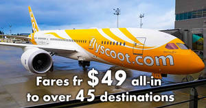 Featured image for (EXPIRED) Scoot: Sale fares fr $49 all-in to over 45 destinations one-day promo! Book on 24 Jul 2018