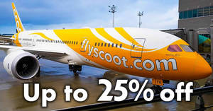 Featured image for (EXPIRED) Scoot: Fly to 25 destinations at 25% off one-day only promo! Book on 4 Sep 2018