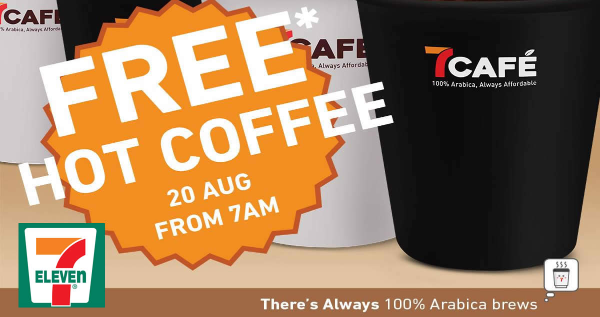 Featured image for 7-Eleven: 10,000 free cups of coffee giveaway at 200 stores islandwide on 20 Aug 2018