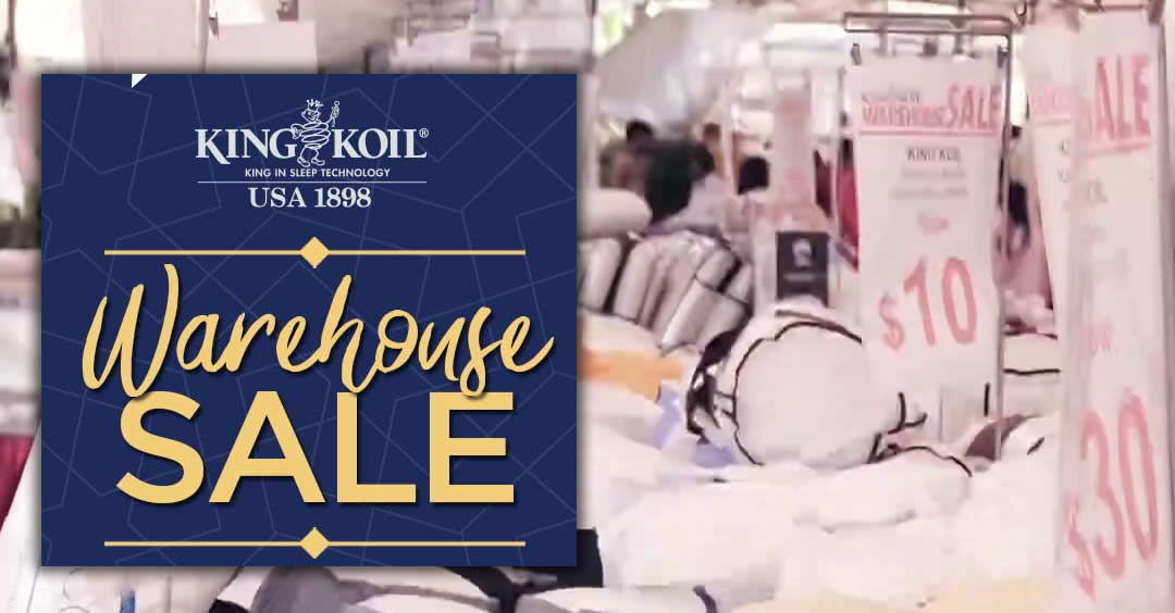 Featured image for King Koil's annual warehouse sale returns for four days from 6 - 9 Sep 2019