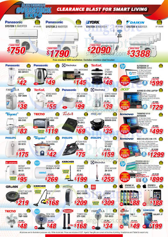 Air Conditioners, Small Applainces, Notebooks, Iron, Fan, iPhone