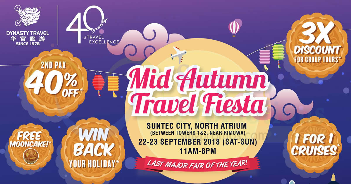 Featured image for Dynasty Travel's Mid-Autumn Travel Fiesta from 22 - 23 Sep 2018