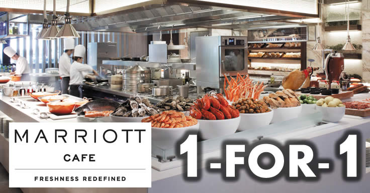 Featured image for Marriott Cafe: 1-for-1 Dinner Buffet & High Tea Buffet with OCBC cards till 31 Oct 2018