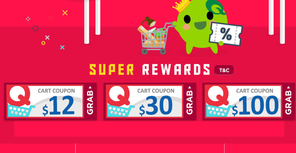 Featured image for Qoo10's Super Sale is back - grab $12, $30 & $100 cart coupons! Valid till 30 Sep 2018