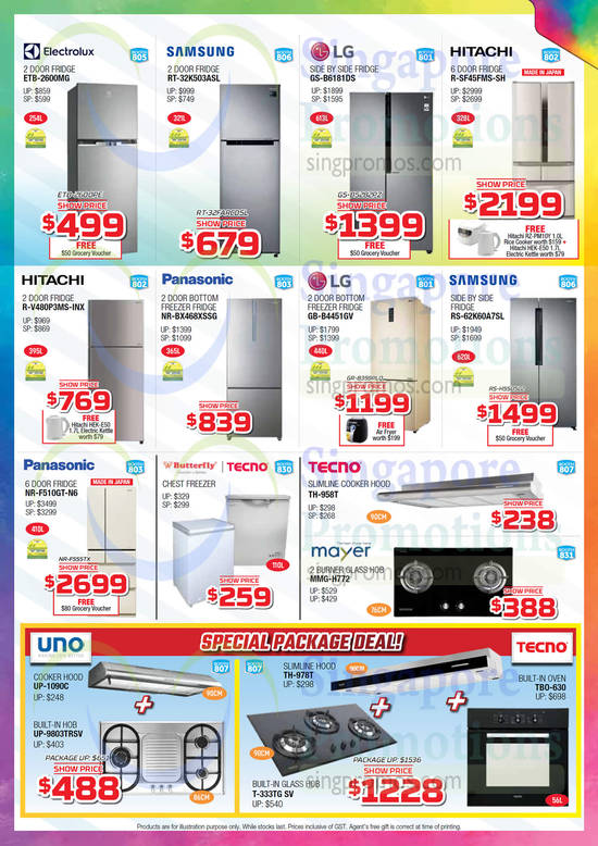 Fridges, Electrolux, LG, Hitachi, Tecno, Uno