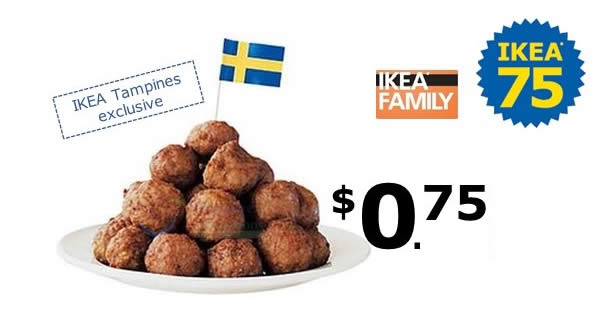 Featured image for IKEA Tampines is offering 8pc Swedish meatballs for only 75¢! From 6 - 7 Oct 2018