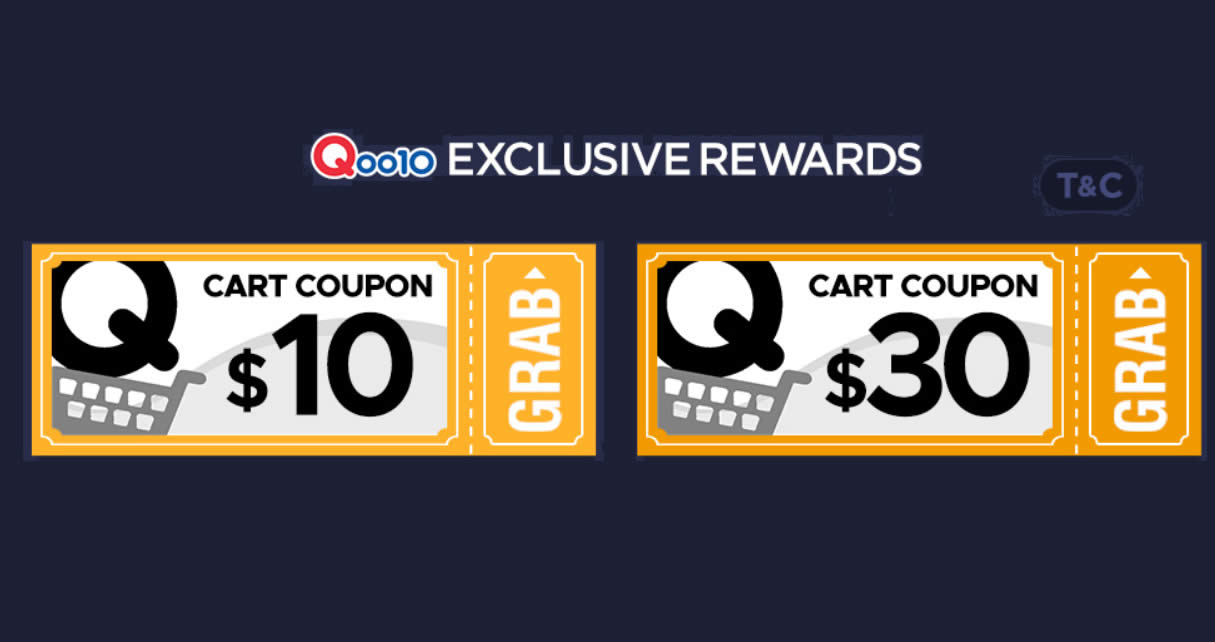 Featured image for Qoo10: Grab free $10 and $30 cart coupons! From 3 - 4 Nov 2018