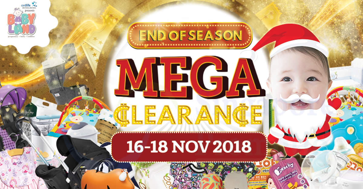 Featured image for Baby Land End of Season Mega Clearance Expo Sale from 16 - 18 November 2018