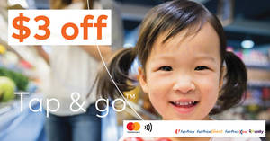 Featured image for (EXPIRED) FairPrice: Receive $3 off when you tap & go™ with Mastercard from now till 28 November 2018