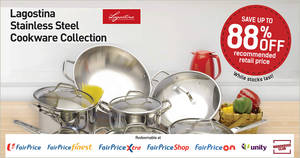 Featured image for (EXPIRED) Fairprice: Spend & redeem Italian brand Lagostina stainless steel cookware at up to 88% off! Ends 13 Feb 2019