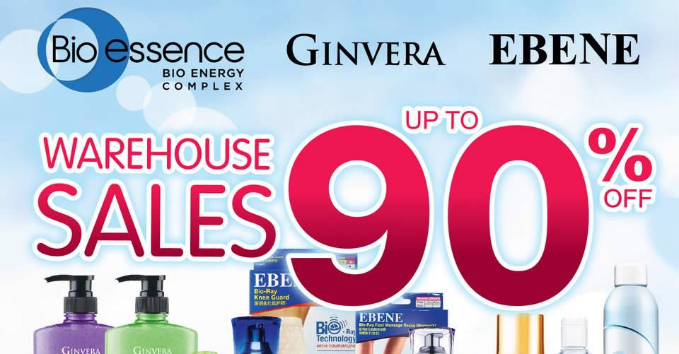 Featured image for Ginvera, Bio-Essence & Ebene up to 90% off warehouse sale from 29 Nov - 3 Dec 2018