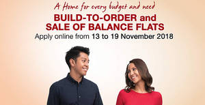 Featured image for (EXPIRED) HDB has launched 7,214 Build-To-Order (BTO) and Sale of Balance Flats (SBF) flats today. Apply by 19 Nov 2018
