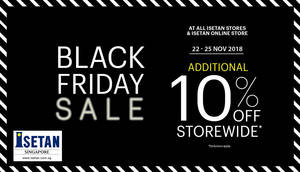 Featured image for (EXPIRED) Isetan: 10% OFF storewide (NO membership required) at all outlets from 22 – 25 Nov 2018