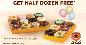 Featured image for (EXPIRED) J.CO Donuts & Coffee: Free half dozen donuts when you buy a dozen all-day from 21st to 22nd November 2018