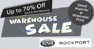 Featured image for Rockport & Scholl leather shoes & sandals warehouse sale from 2 – 6 Nov 2018