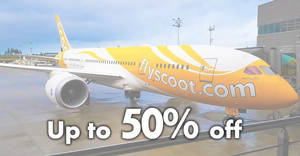 Featured image for Scoot will be offering up to 50% off fares to over 60 destinations on 24 December 2019