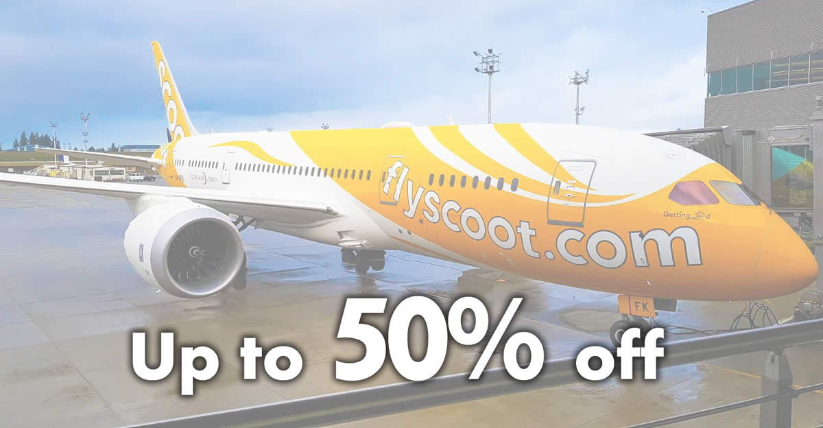 Featured image for Scoot will be offering up to 50% off fares to over 60 destinations on 24 December 2019