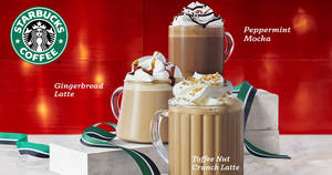 Featured image for Starbucks Toffee Nut Crunch Latte, Peppermint Mocha and Gingerbread Latte are returning from 8 Nov 2018