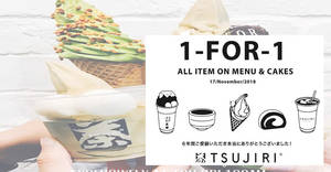 Featured image for (EXPIRED) Tsujiri is offering 1-for-1 on ALL items on the menu all-day on 17 November 2018 at their 100AM outlet