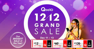 Featured image for (EXPIRED) Qoo10 12.12 Grand Sale – grab $12, $60 & $120 cart coupons from now till 13 December 2018