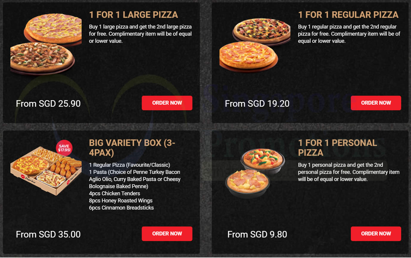 (EXPIRED) Pizza Hut Delivery 1FOR1 pizzas for a limited time only