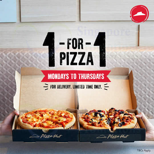 Pizza Hut Delivery 1FOR1 pizzas for a limited time only! Valid from