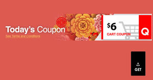 Featured image for Qoo10: Grab free $6 cart coupons (usable with min spend $40) valid till 30 Sep 2019