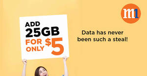 Featured image for M1 launches $5 for 25GB mobile data add-on from 23 Feb 2019