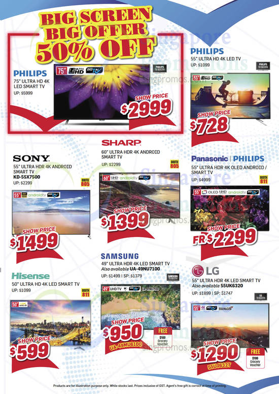 Philips TV, Samsung, Sony, Sharp