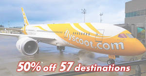 Featured image for Scoot is offering 50% off 57 destinations from now till 9 February 2019