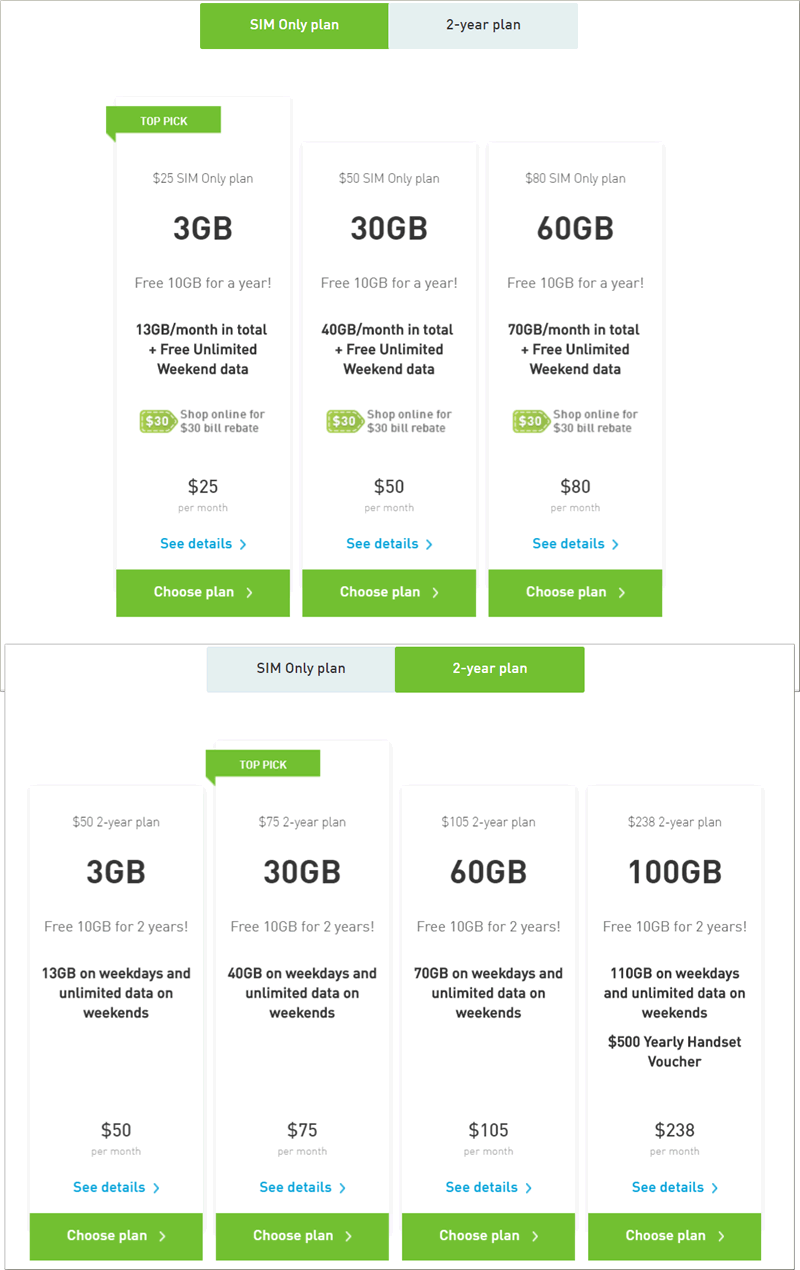 starhub sim only plan with phone