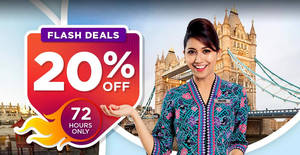 Featured image for Malaysia Airlines 72hr FLASH sale: 20% off selected fares till 14 Mar 2019