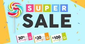 Featured image for (EXPIRED) Qoo10 Super Sale – grab 30%, $20 & $100 cart coupons! Valid till 24 Mar 2019