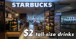 Featured image for (EXPIRED) Starbucks: $2 tall-sized drinks at all outlets when you pay with a UOB Card via Samsung Pay till 15 March 2019