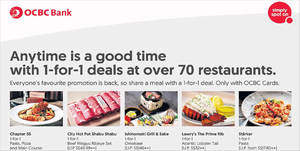 Featured image for OCBC cardholders enjoy 1-for-1 deals at over 70 restaurants from 11 April 2019