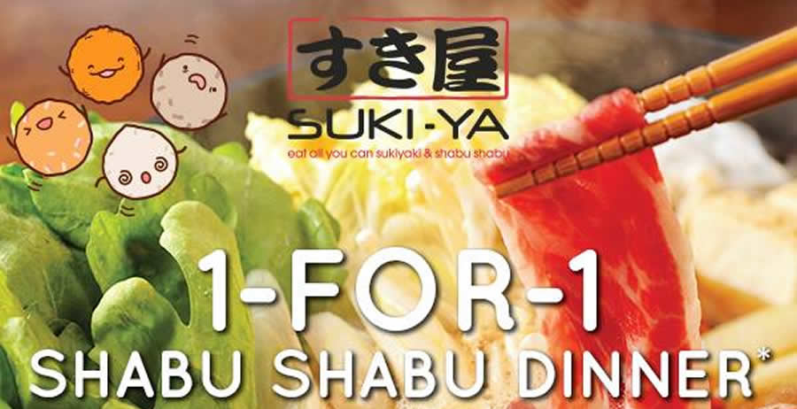 Featured image for SUKI-YA: 1-for-1 Shabu Shabu dinner at Tampines Mall from 9 - 12 March 2020